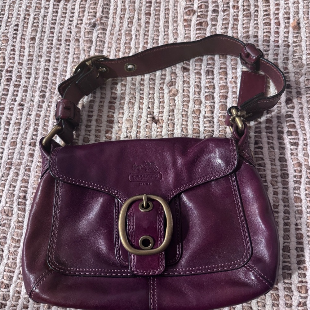 Coach Deep Burgundy Leather Shoulder Bag